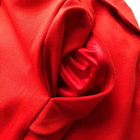 Anthropologie Darling Red Ponte Knit Scalloped Skirt - Picture 5 of 7